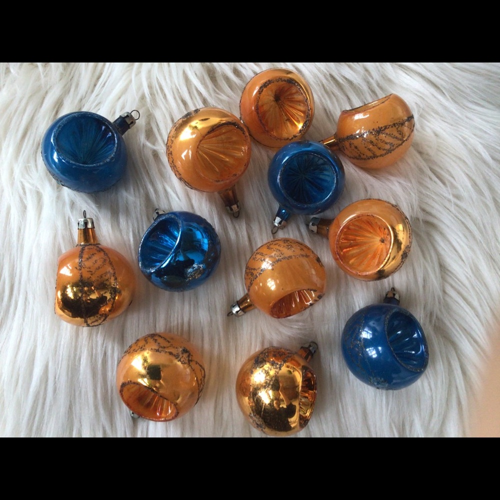 Vintage mercury glass Christmas ornaments